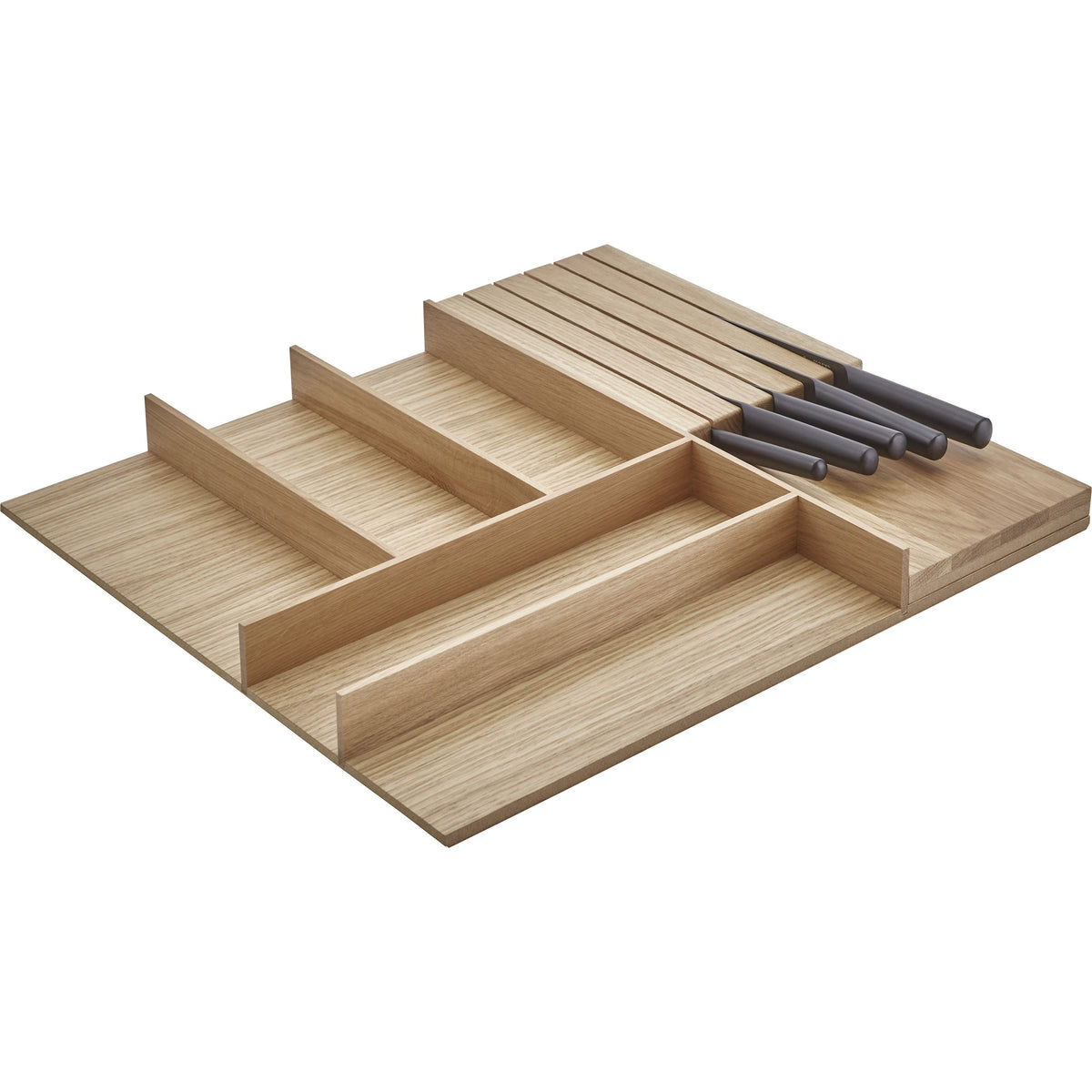 nobilia Holz-Besteckeinsatz Eiche mit Messerblock BE-M120E 12403