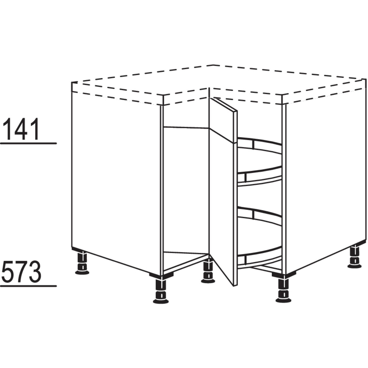 Nobilia Karussell-Eckschrank UEK80 25092