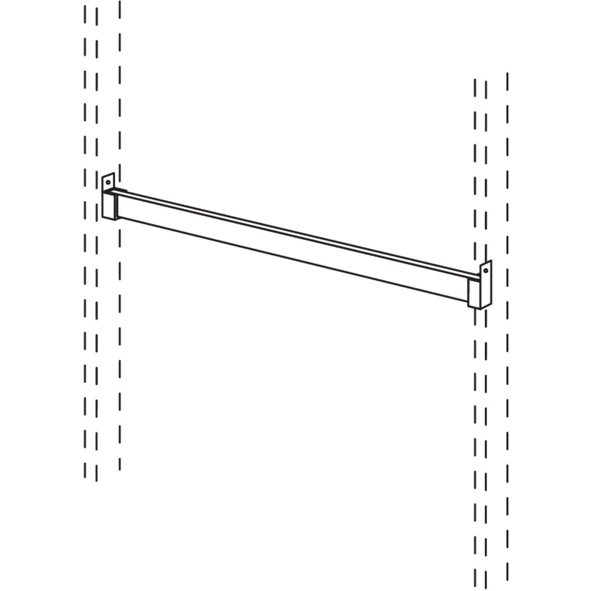 Nobilia Kleiderstange mit Aufnahme fuer Stollen- Regalsystem RSKST60 44932