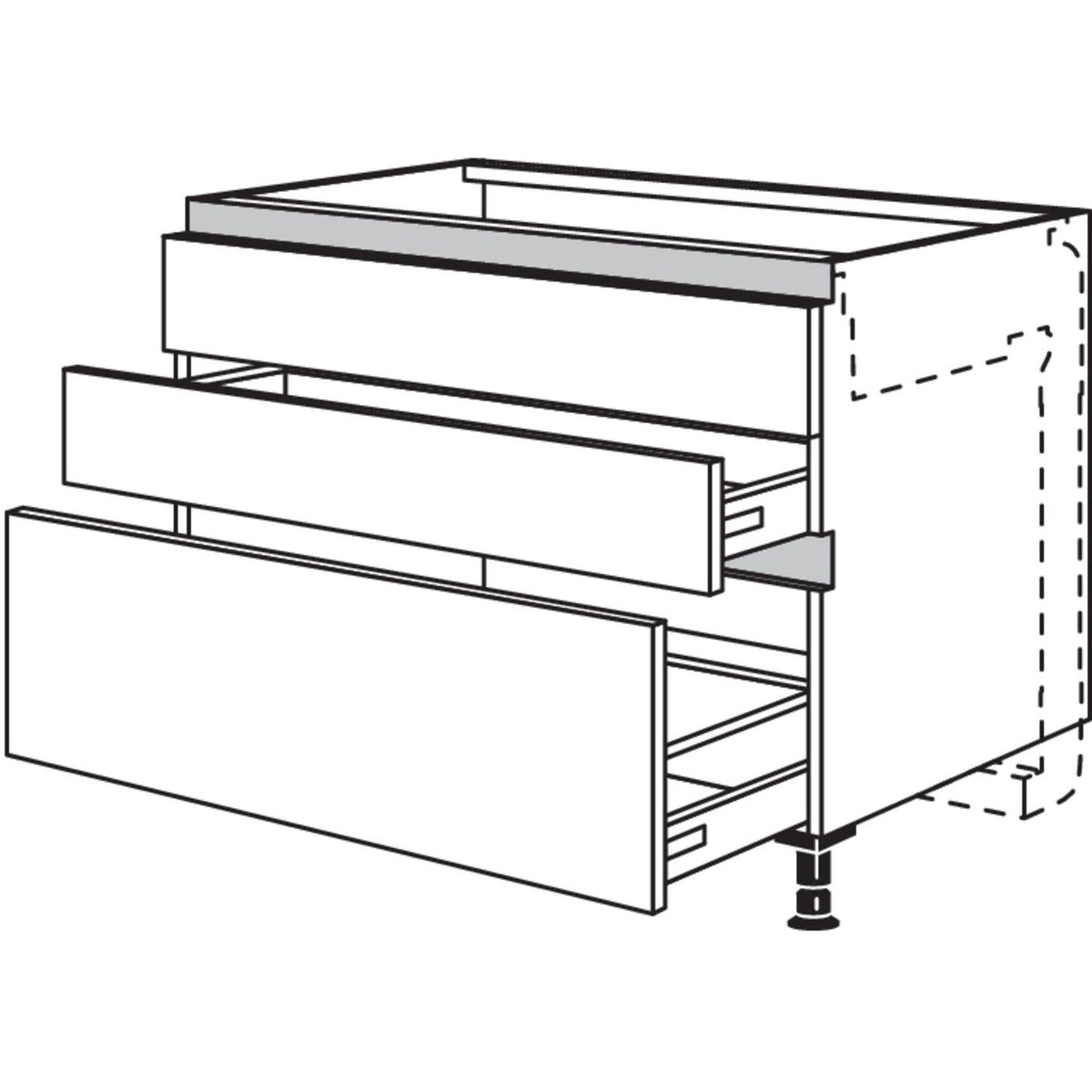 Nobilia Kochstellenschrank fuer Kochfeldabzug NKMSA90 54319