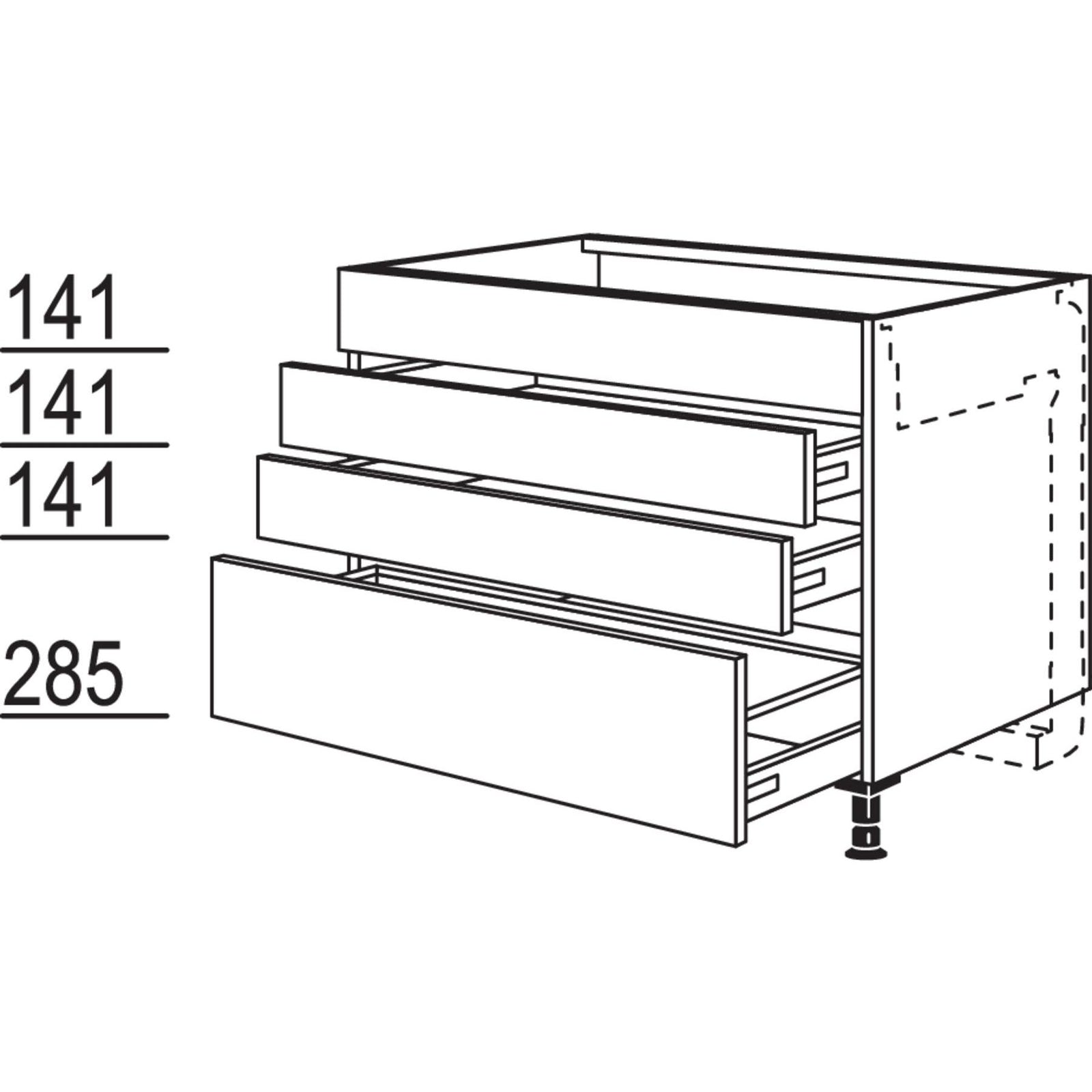 Nobilia Kochstellenschrank fuer Kochfeldabzug KM2SA80 22383
