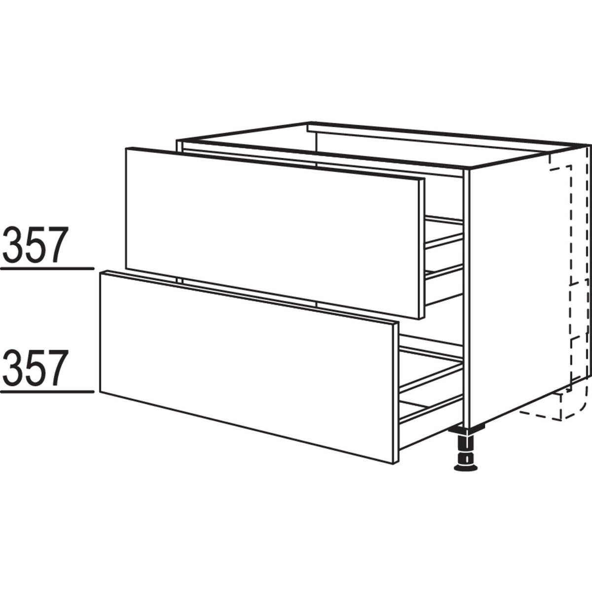 nobilia Kochstellenschrank fuer Panorama-Kochfeldabzug mit vertikalem Motor KDMP2A90 34361