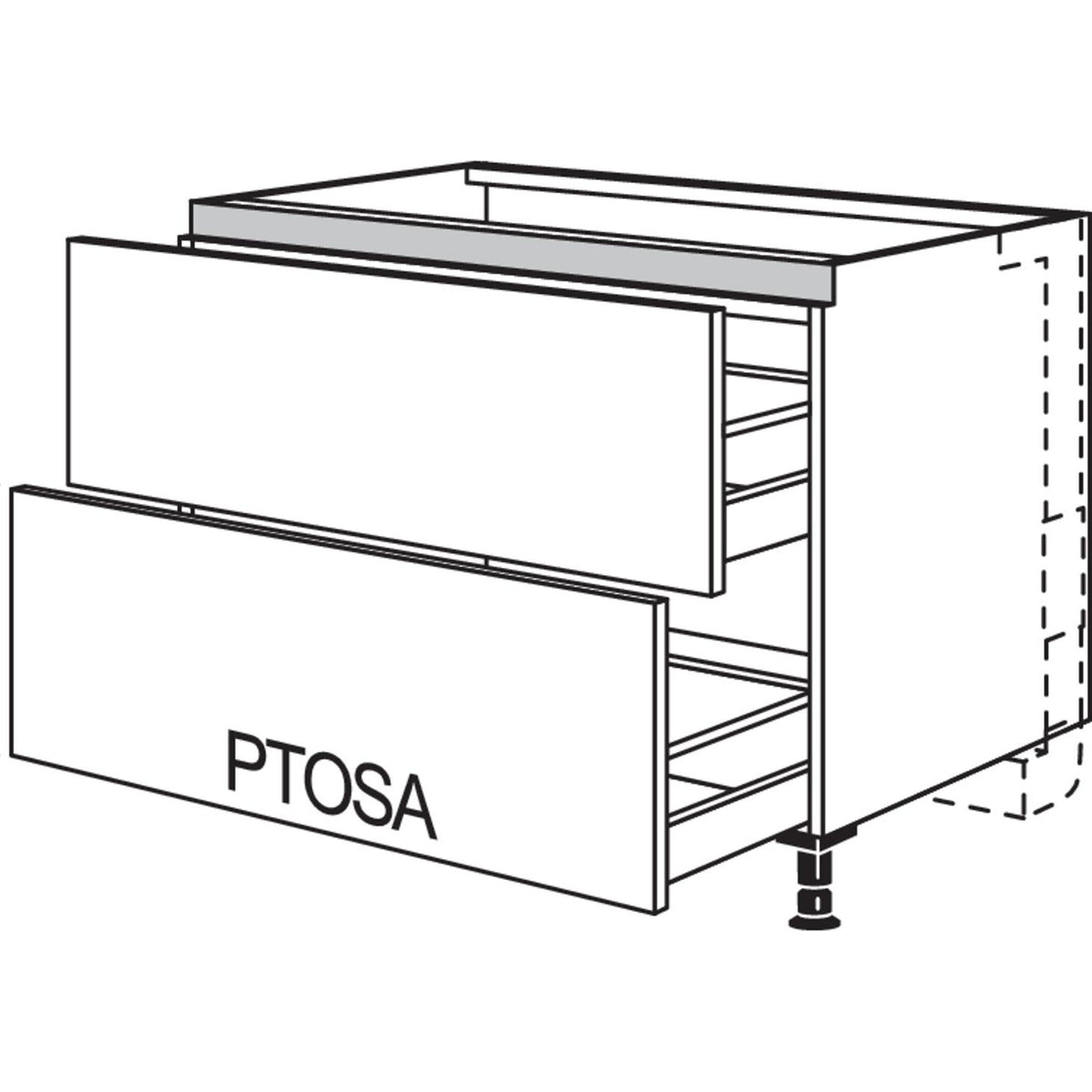 nobilia Kochstellenschrank fuer Panorama-Kochfeldabzug mit vertikalem Motor LKMP2A90 54320