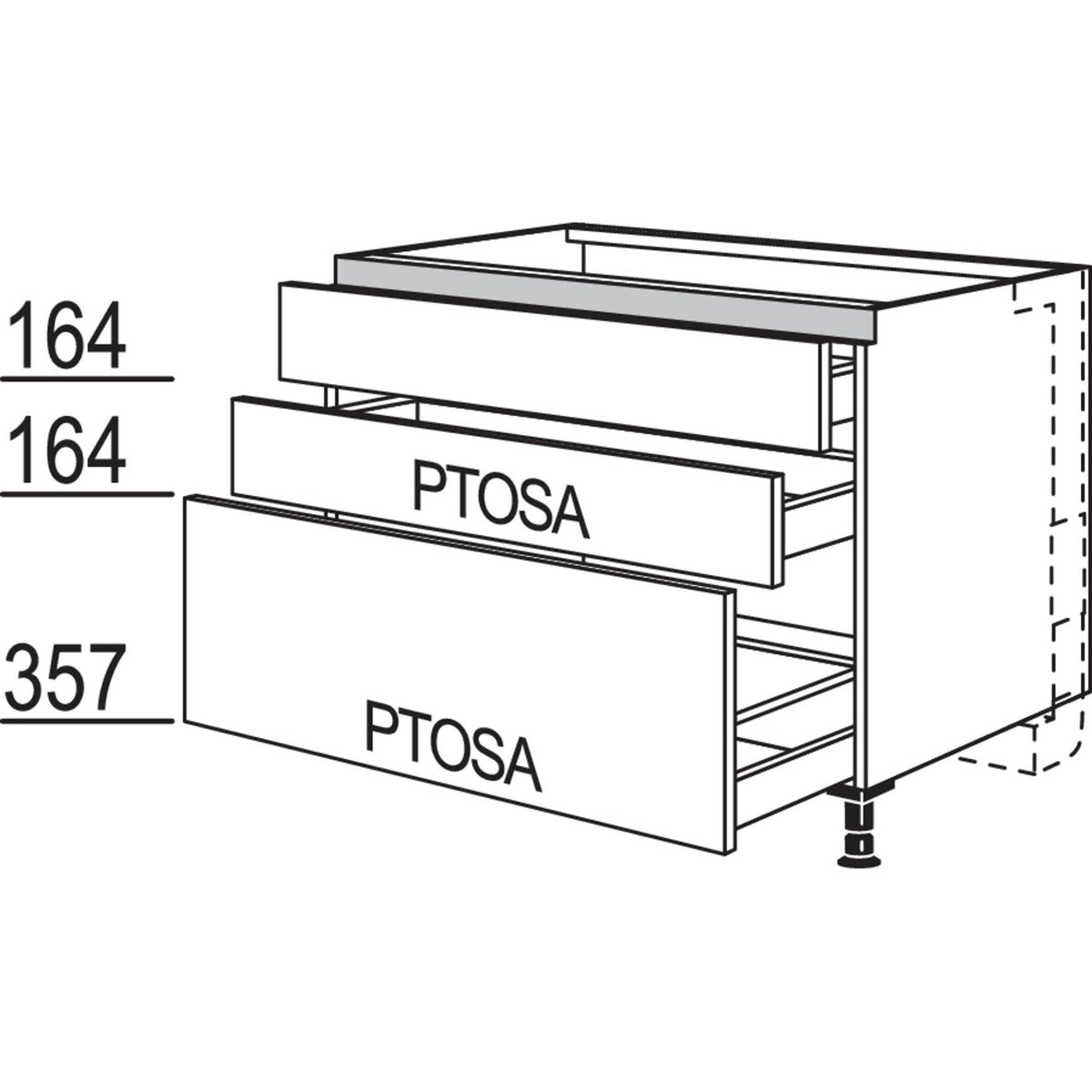 nobilia Kochstellenschrank fuer Panorama-Kochfeldabzug mit vertikalem Motor LKMP2SA90 54315