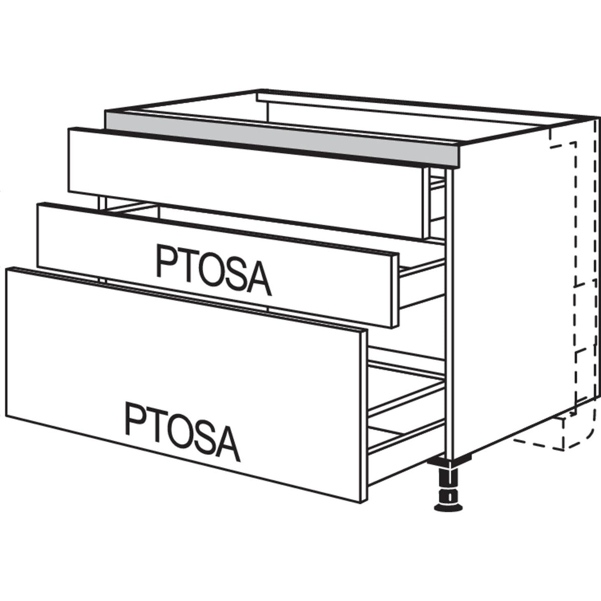 nobilia Kochstellenschrank fuer Panorama-Kochfeldabzug mit vertikalem Motor LKMP2SA90 54315
