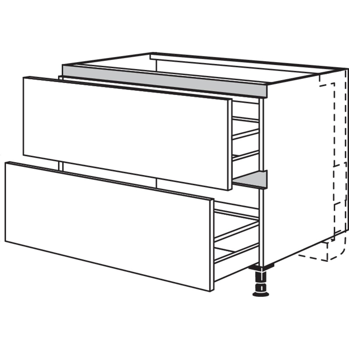 nobilia Kochstellenschrank fuer Panorama-Kochfeldabzug mit vertikalem Motor NKMP2A90 54329