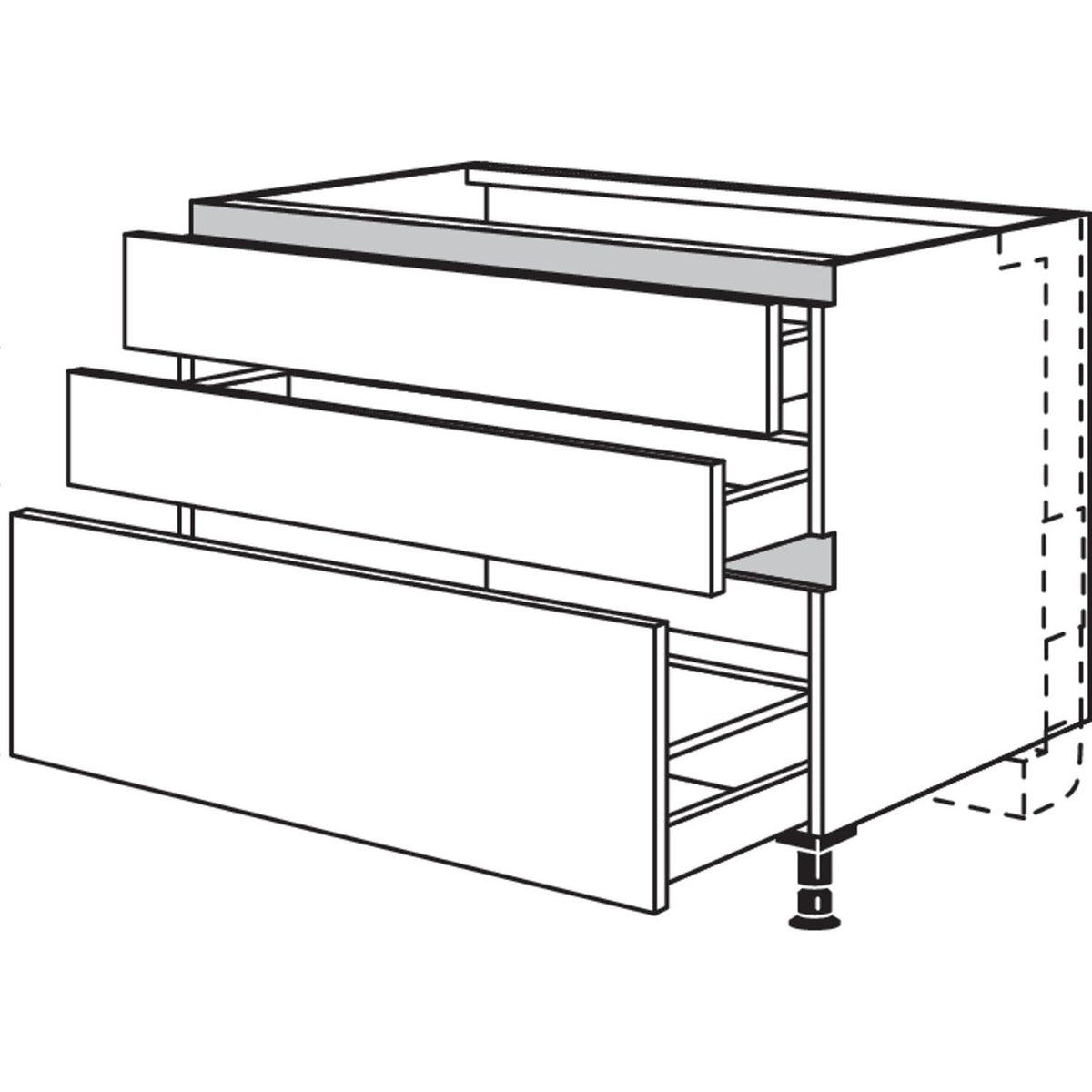 nobilia Kochstellenschrank fuer Panorama-Kochfeldabzug mit vertikalem Motor NKMP2SA90 54326
