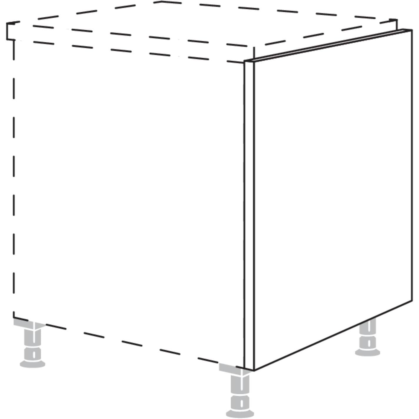 nobilia lacquered side panel for space planning in fixed depth dimensions at corpus height UWKRL16-117