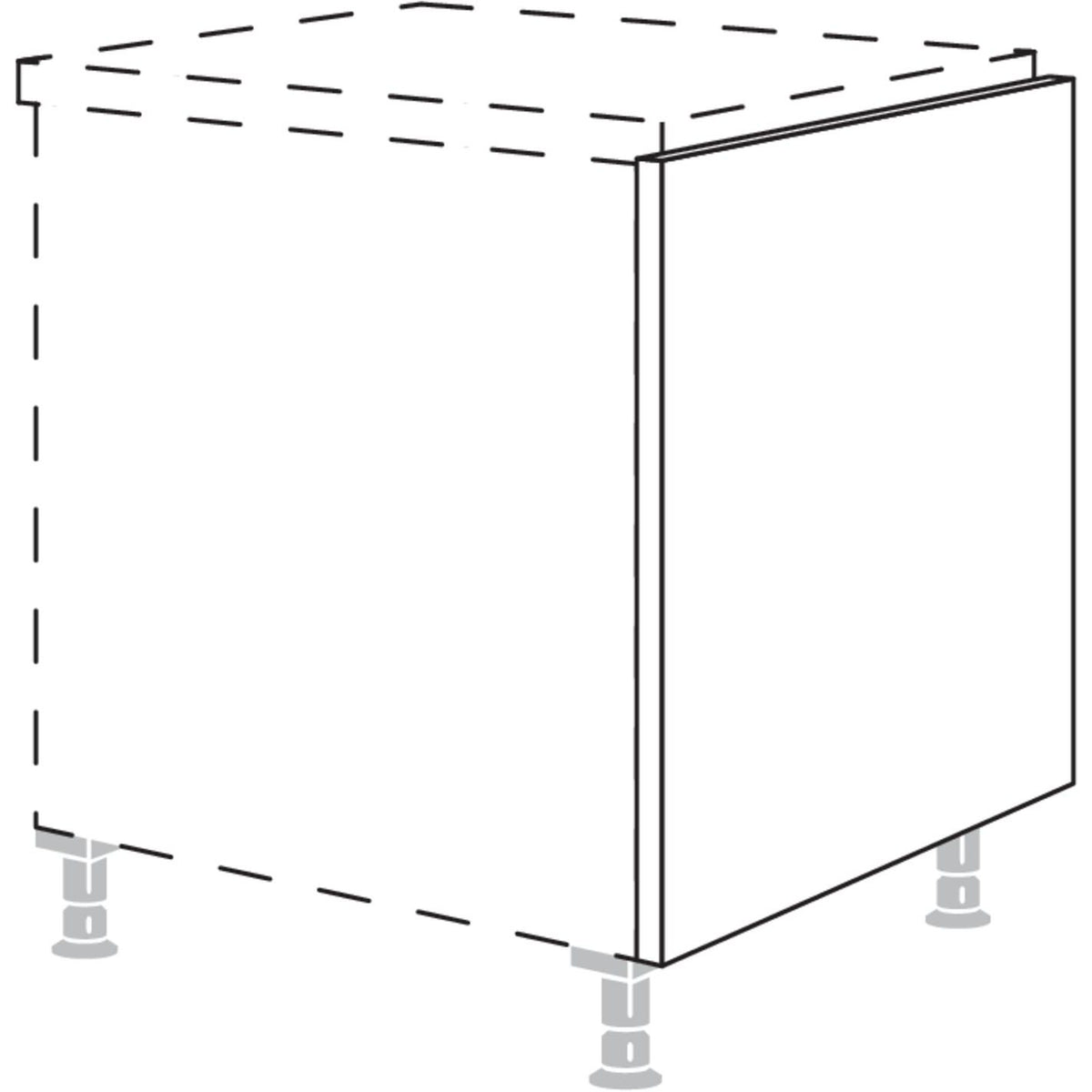 Nobilia Lackwange fuer Raumplanung in festen Tiefenmassen in Korpushoehe vorn und hinten mit UWKRL16-96 16727