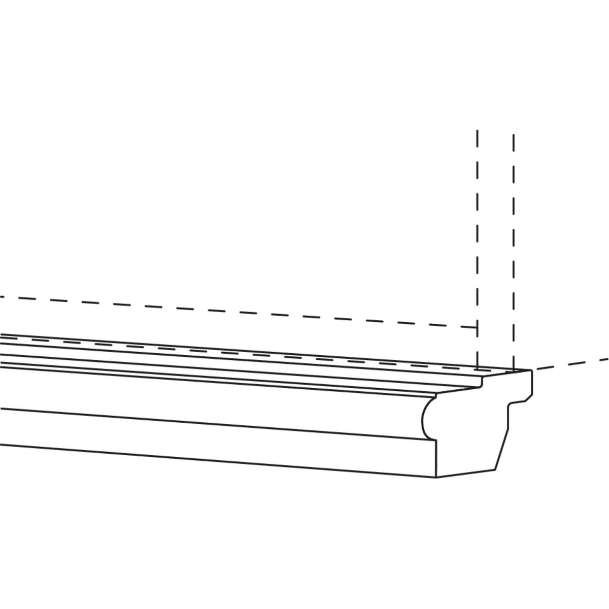 Nobilia Lichtblende- Landhaus-Profil- gerade LBH 99608