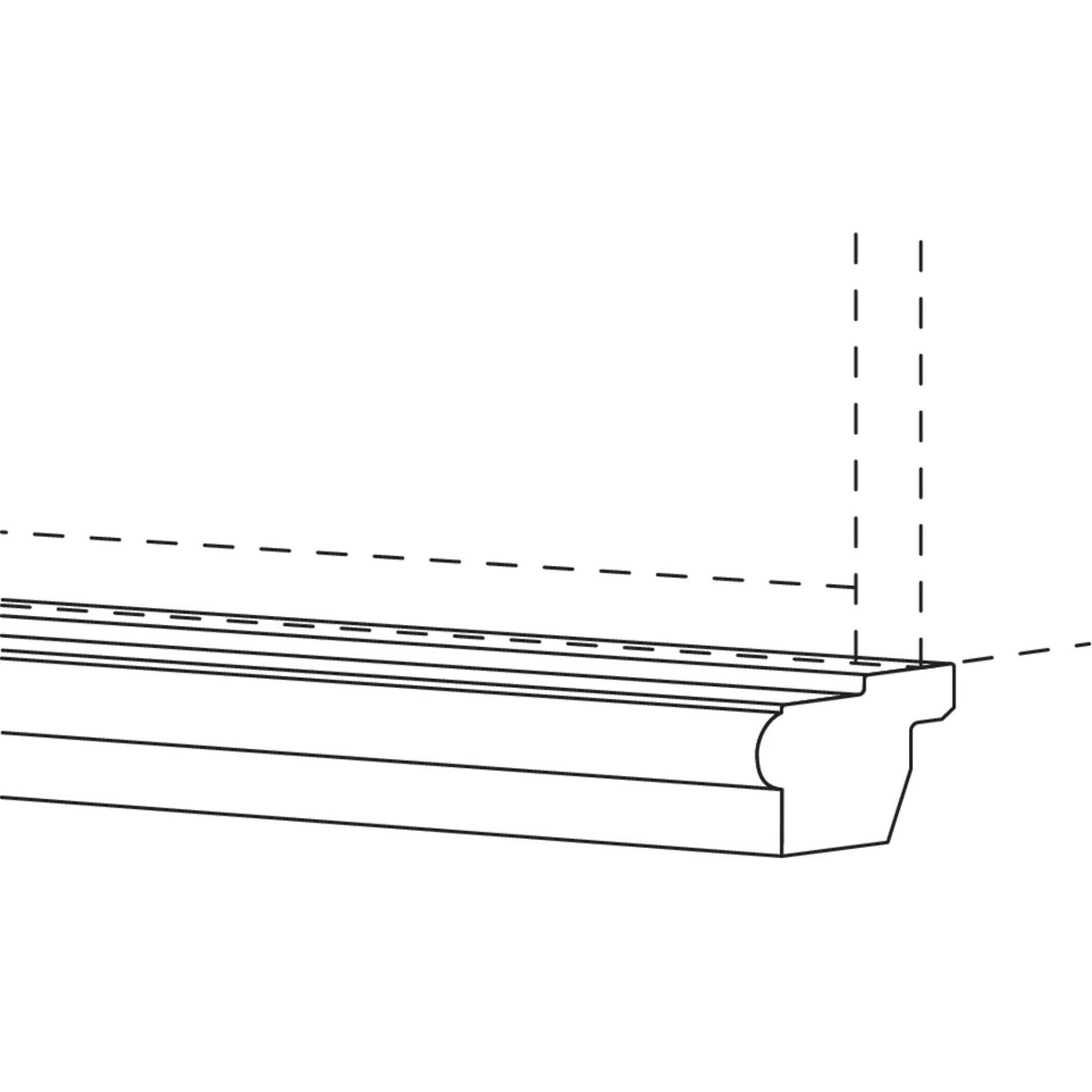 Nobilia Lichtblende- Landhaus-Profil- gerade LBH 9608