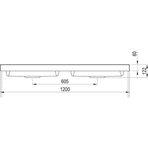 Nobilia MARMITE- Moebelwaschtisch RonX 1200D mit 2 Becken- Mineral Composite- ohne Ueberlauf  Weiss 87770 87770