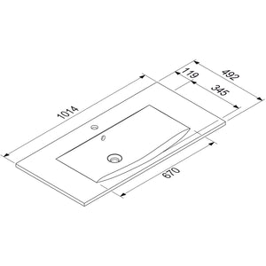 Nobilia MARMITE MARMITE- Moebelwaschtisch MEGX 1000C- Mineral Composite  Weiss 87710 87710