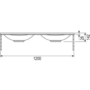 Nobilia MARMITE MARMITE- Moebelwaschtisch MEGX 1200D mit 2 Becken- Mineral Composite 87722 87722