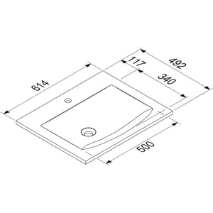 Nobilia MARMITE MARMITE- Moebelwaschtisch MEGX 600C ICC- Mineral Composite- ohne 87707 87707