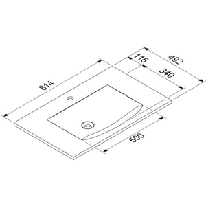 Nobilia MARMITE MARMITE- Moebelwaschtisch MEGX 800C ICC- Mineral Composite- ohne 87709 87709