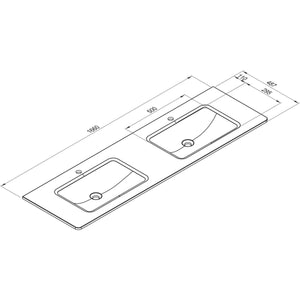 Nobilia MARMITE MARMITE- Moebelwaschtisch NobX 1660 D mit 2 Becken- Mineral 87745 87745