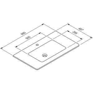 Nobilia MARMITE MARMITE- Moebelwaschtisch NobX 860- Mineral Composite- ohne 87741 87741