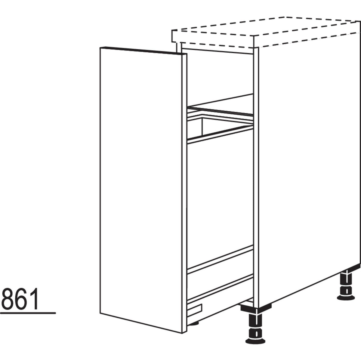 Nobilia Maxi-Auszugschrank mit Wertstoffsammler UDAWS30-M 41138