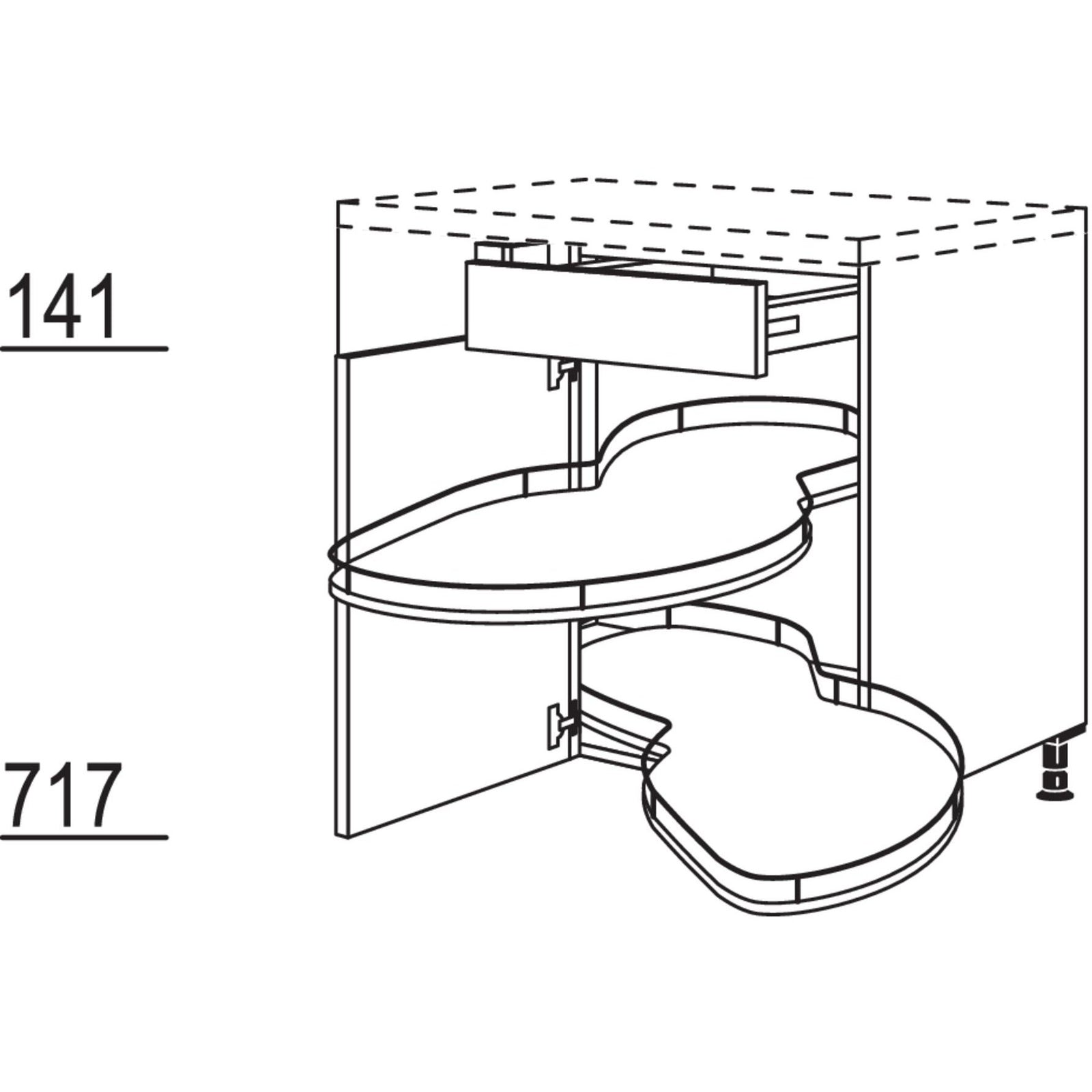 Nobilia Maxi-Eckschrank mit Schwenkauszug UESA100-50-M 44191
