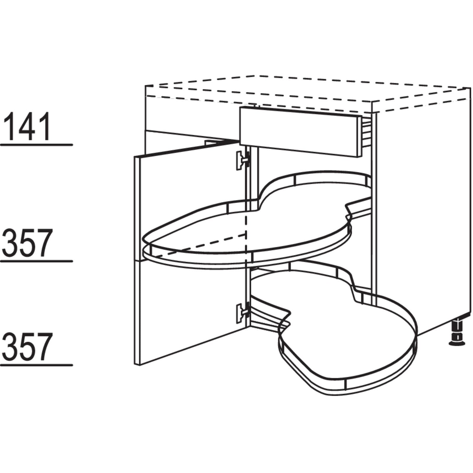 Nobilia Maxi-Eckschrank mit Schwenkauszug UEVSA100-50-M 56191
