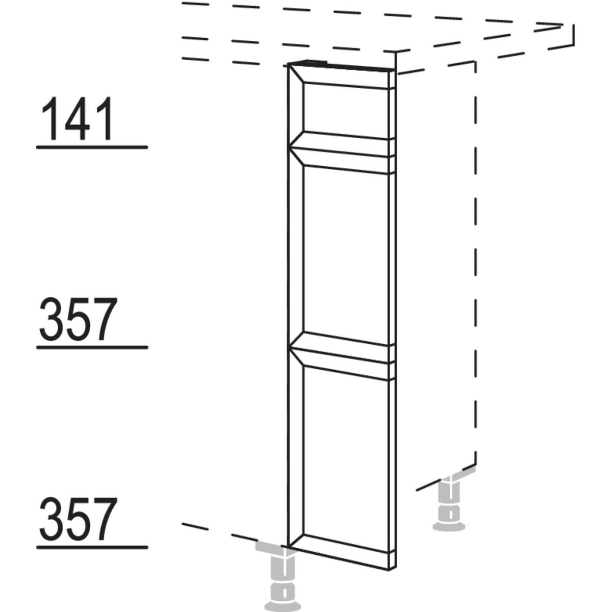 Nobilia Maxi-Frontpassstück in geteilter Optik UPF-VS2A20-M 21116