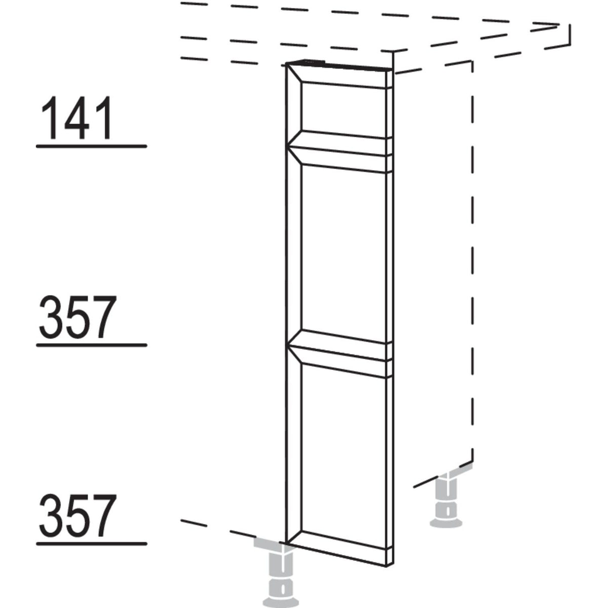 Nobilia Maxi-Frontpassstueck in geteilter Optik UPF-VS2A20-M 21116