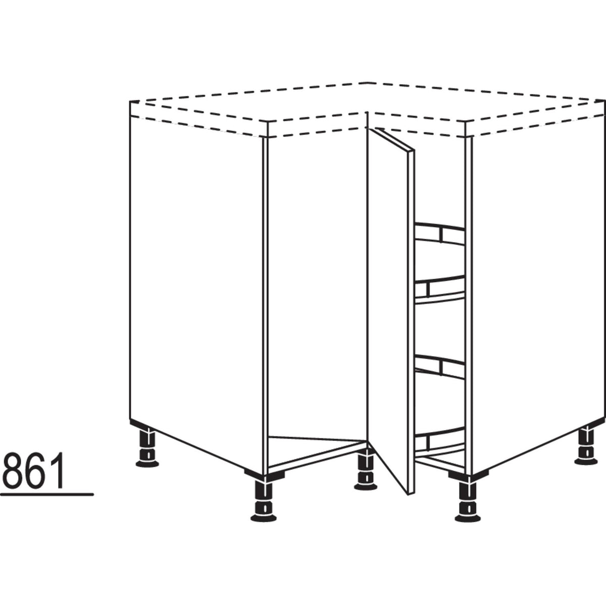 Nobilia Maxi-Karussell-Eckschrank UEDK80-M 40092