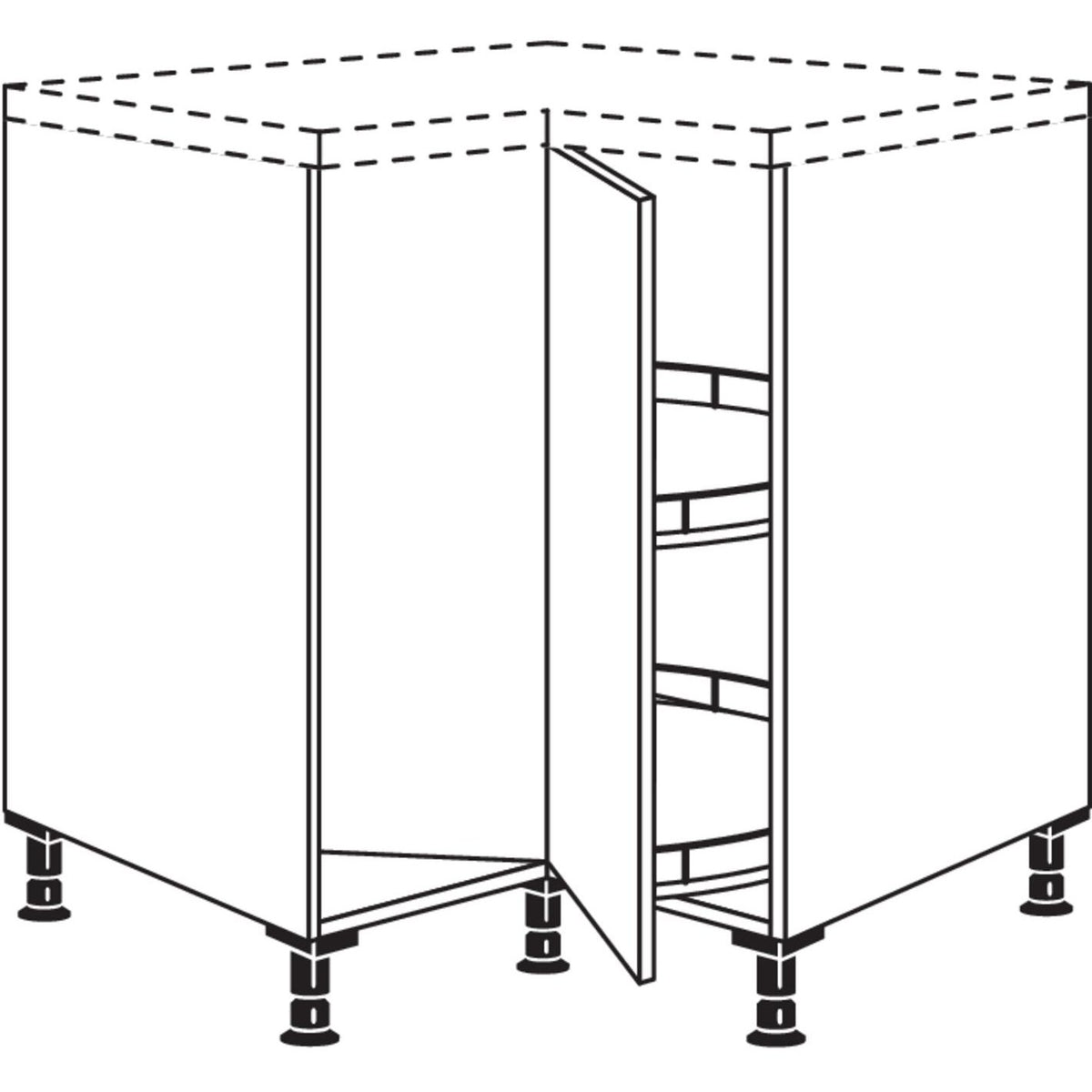 Nobilia Maxi-Karussell-Eckschrank UEDK90-M 40093