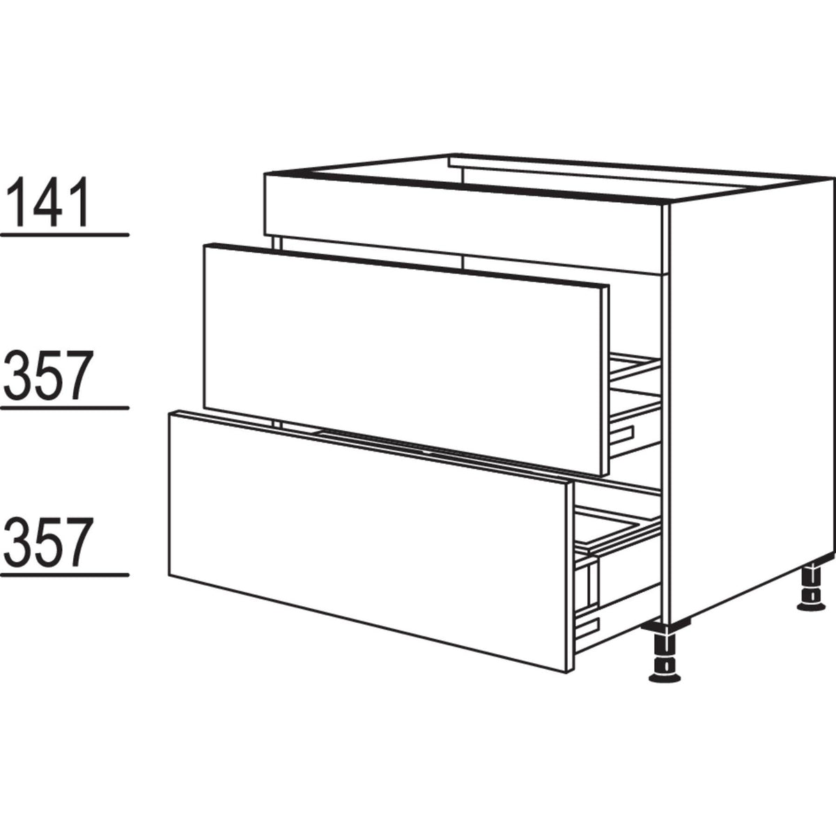 Nobilia Maxi-Spülen-Auszugschrank Separato SPU2A-AS120-M 41247