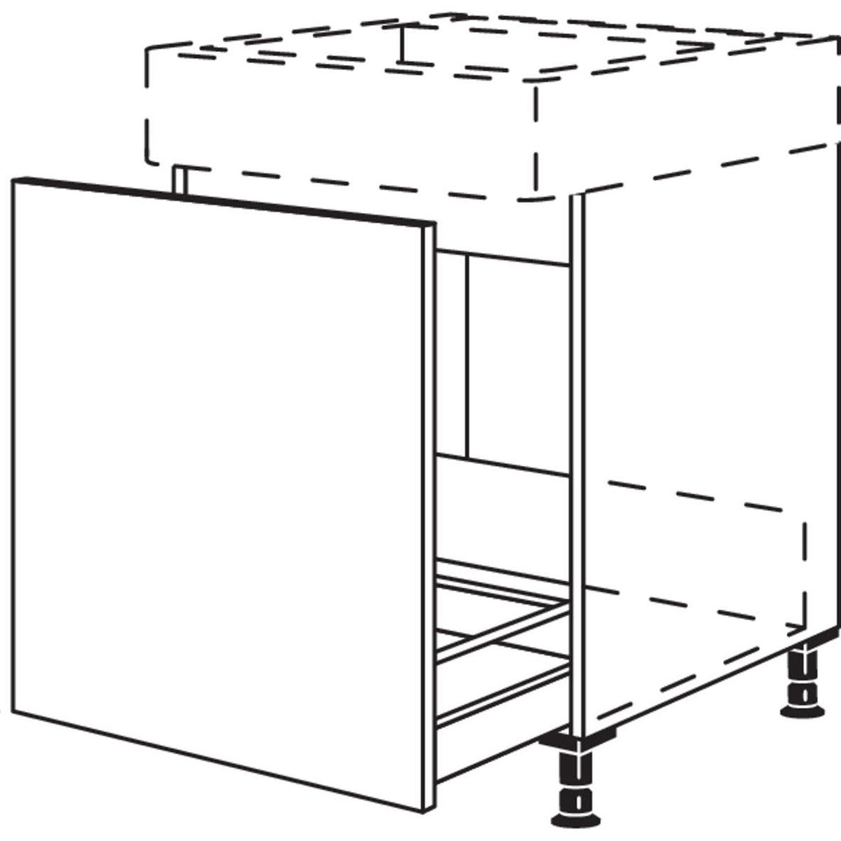 nobilia Maxi-Spuelenschrank fuer bauseitige Wertstoffbehaelter- Systeme SPUSTA-BW60-M 40214