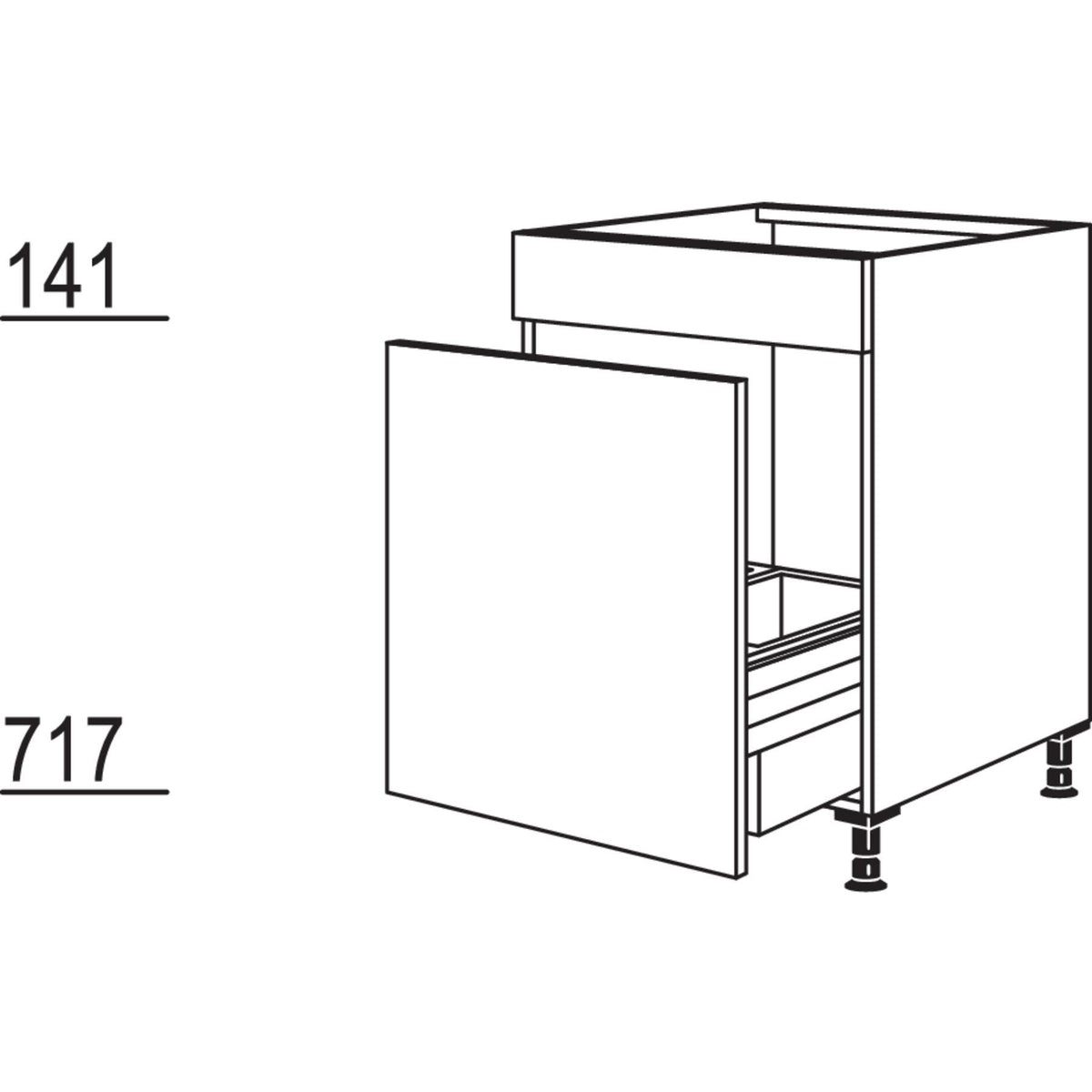 Nobilia Maxi-Spülenschrank mit Zargen- Cargo SPUA-AS60-M 41296
