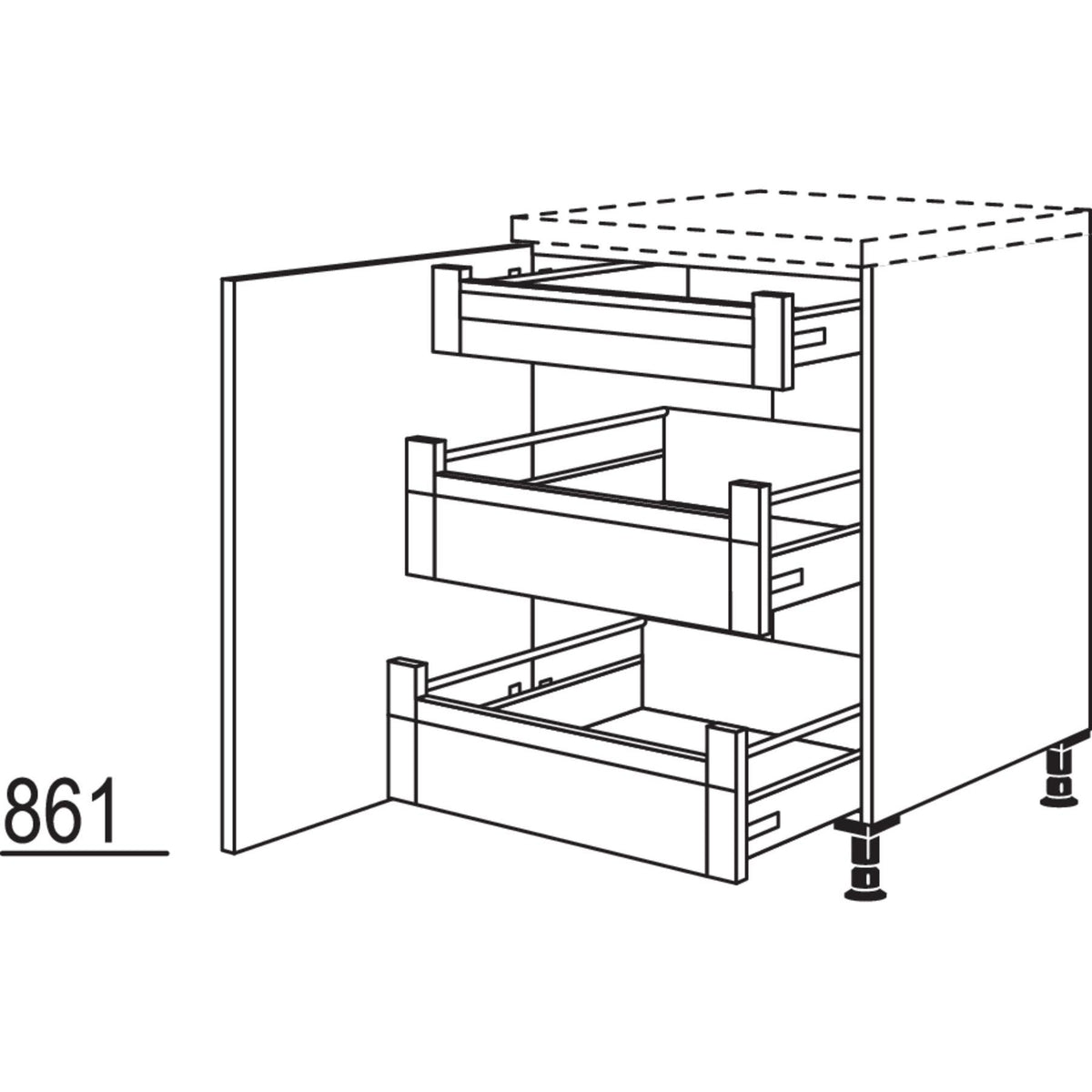 Nobilia Maxi-Unterschrank UDI2A45-M 41015