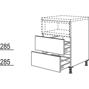 Nobilia Maxi-Unterschrank fuer Regaleinsatz Case U2AC45-M 23022