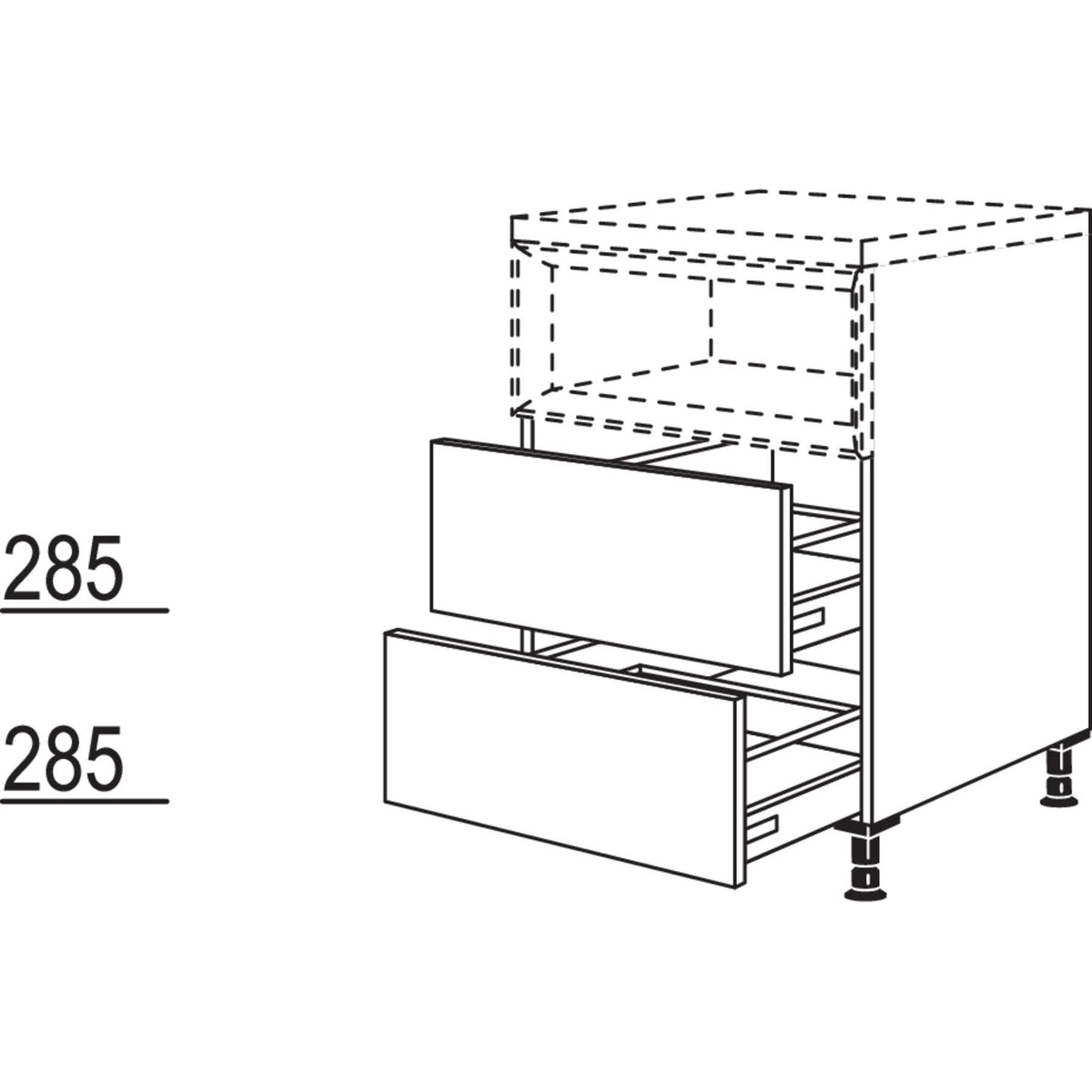Nobilia Maxi-Unterschrank fuer Regaleinsatz Case U2AC30-M 23020