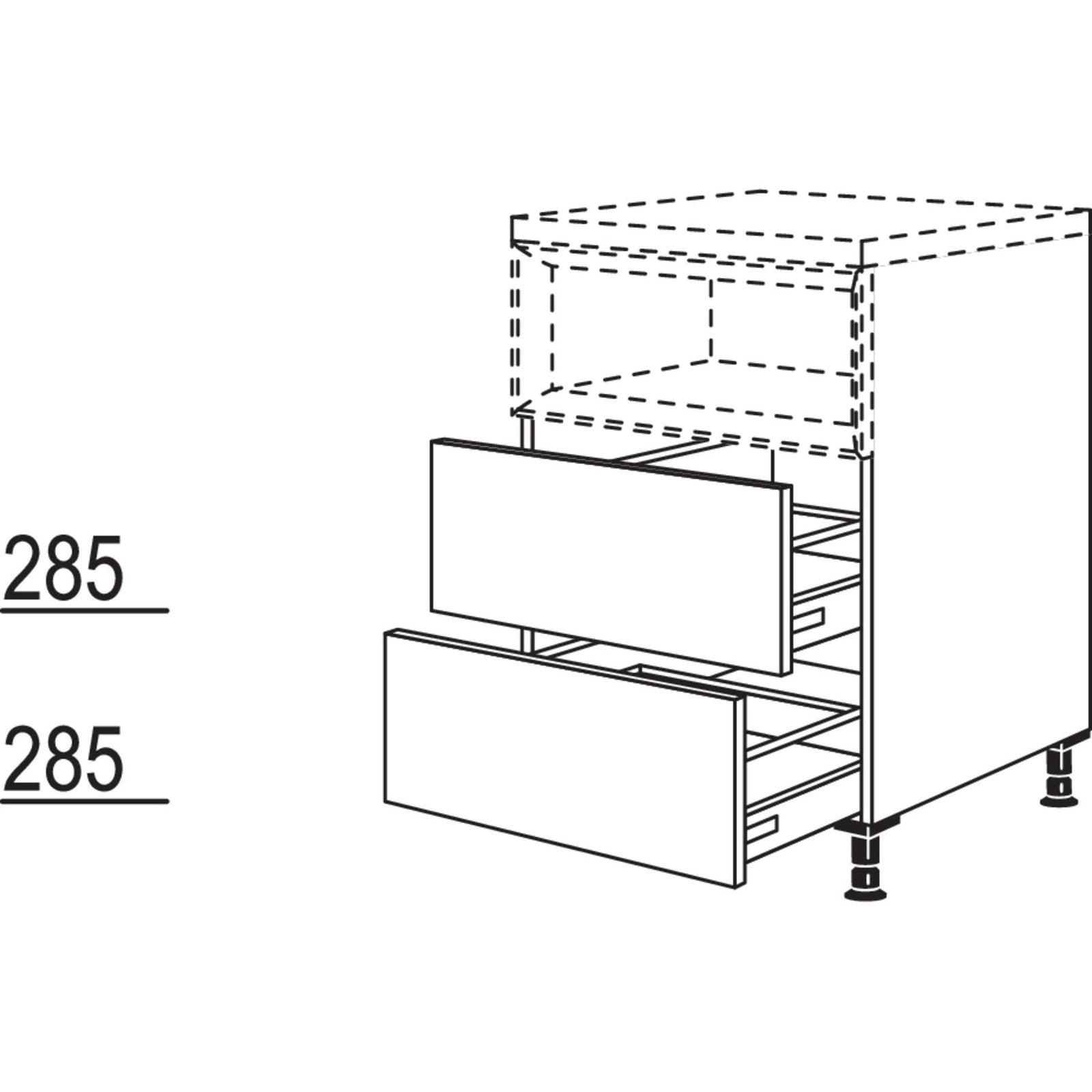 Nobilia Maxi-Unterschrank fuer Regaleinsatz Case U2AC30-M 23020