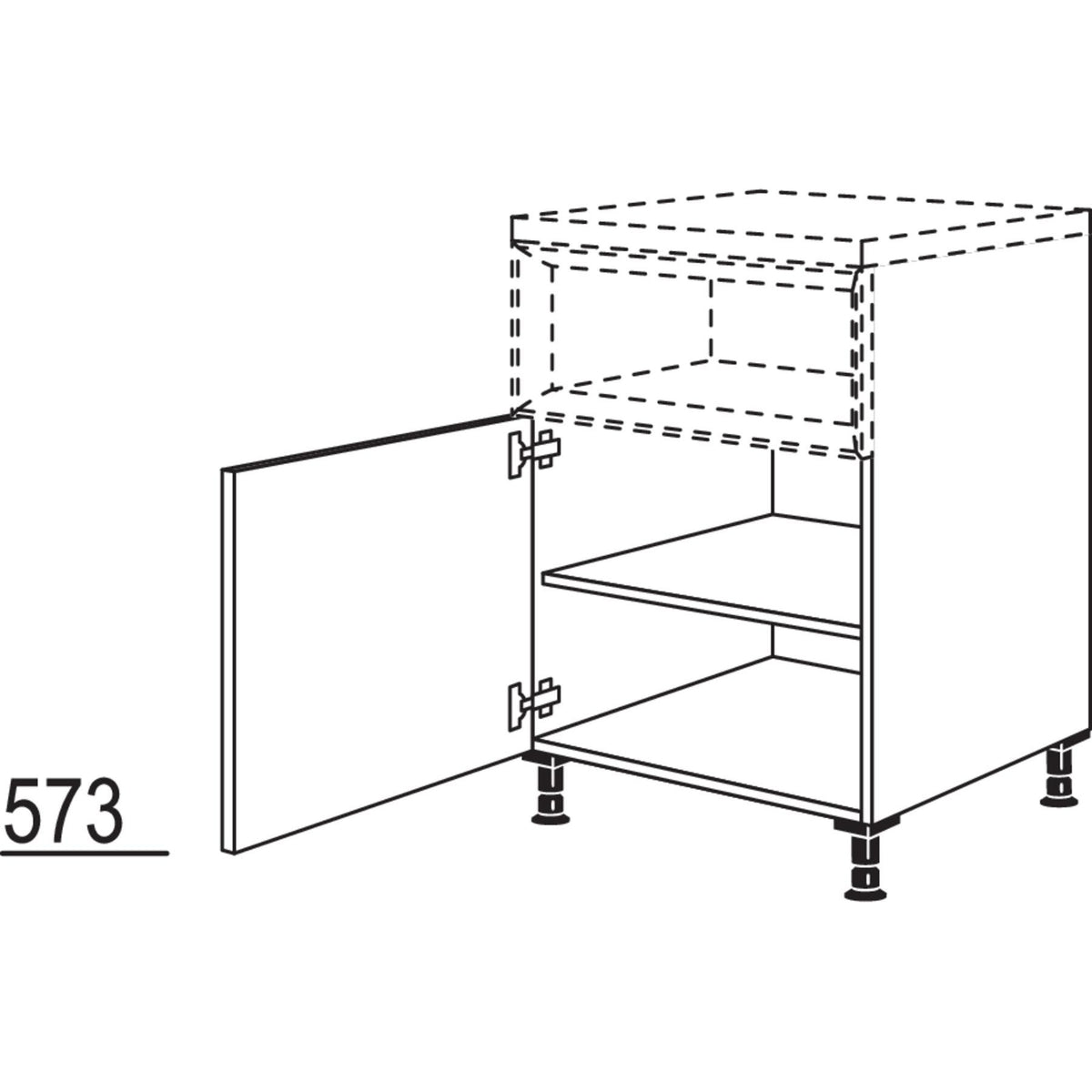Nobilia Maxi-Unterschrank fuer Regaleinsatz Case UC30-M 41006