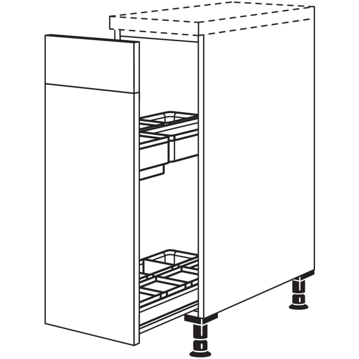 Nobilia Maxi-Unterschrank mit Apothekerauszug Junior UAJO30-M 42140
