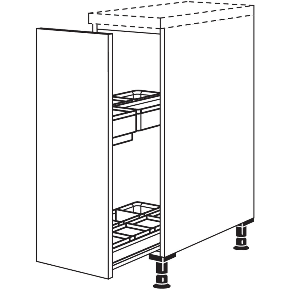 Nobilia Maxi-Unterschrank mit Apothekerauszug Junior UAJOD30-M 40140