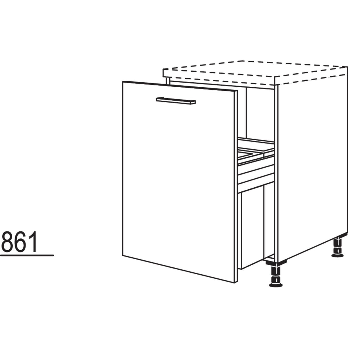 Nobilia Maxi-Unterschrank mit Mülltrennsystem Euro-Cargo UDASL-EC50-M 41472
