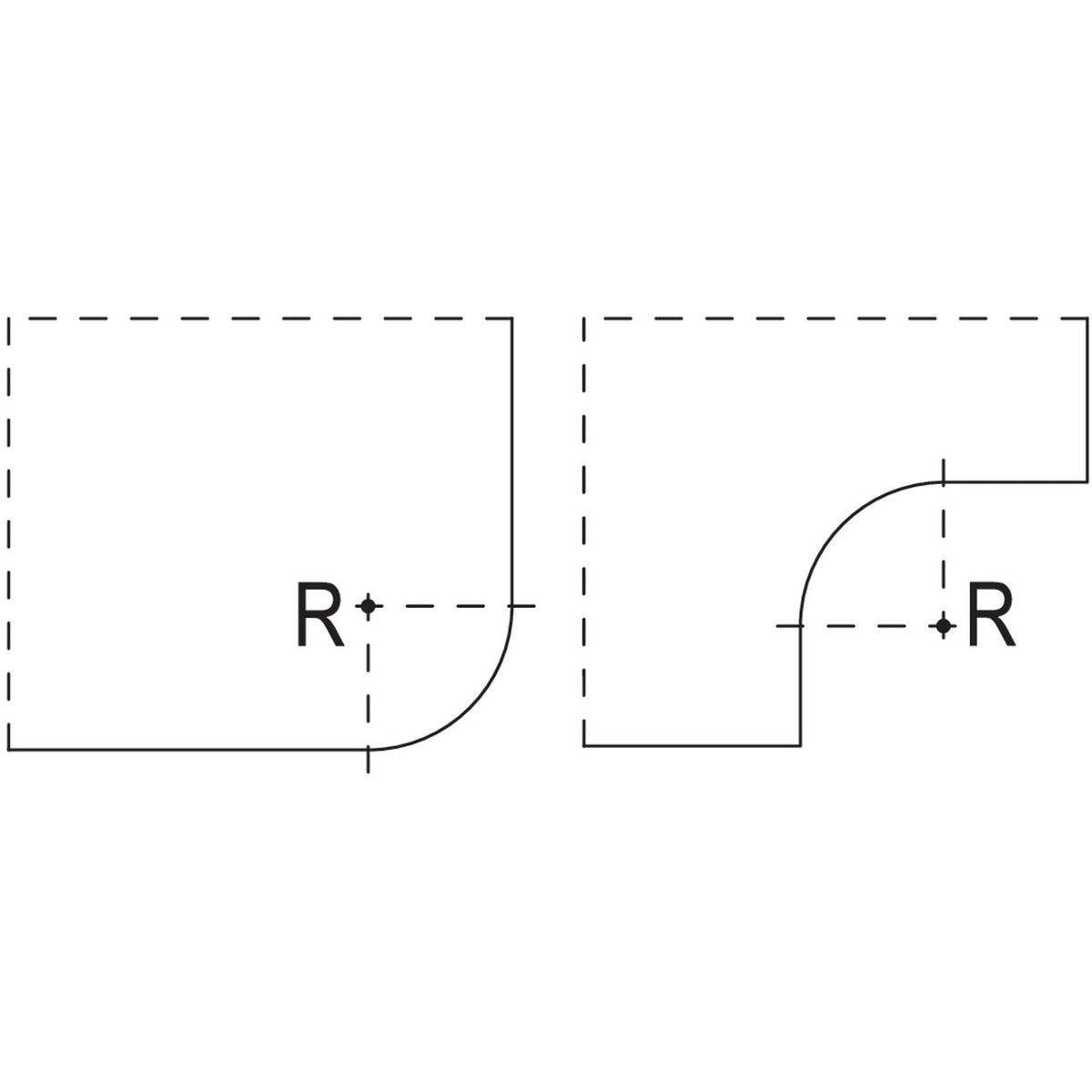 nobilia Mehrpreis fuer Aussen- und Innenrundungen mit abweichenden Radien vom AP-R 9308