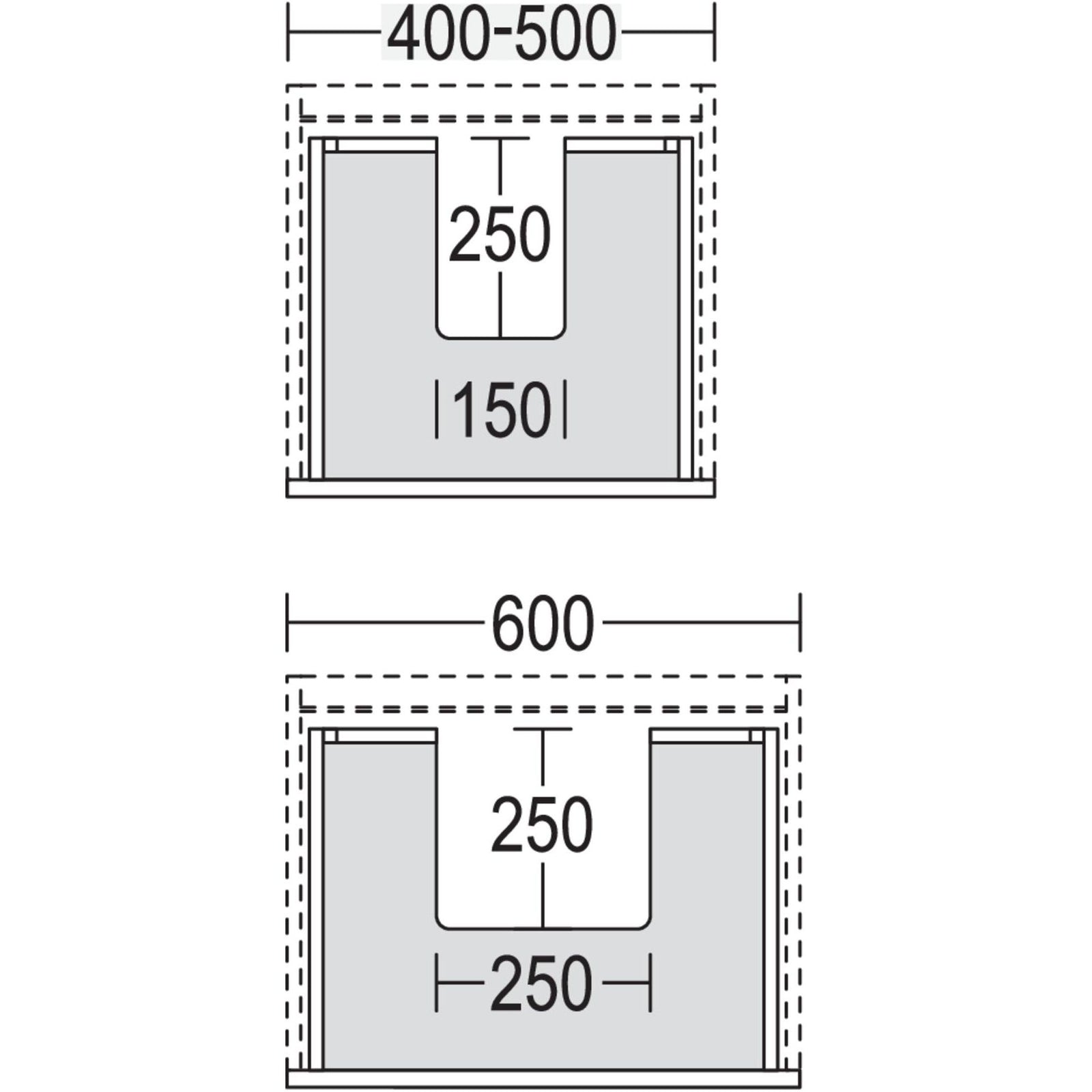 nobilia meerprijs voor sifonuitsparing aan wastafelonderkasten SIA1WT