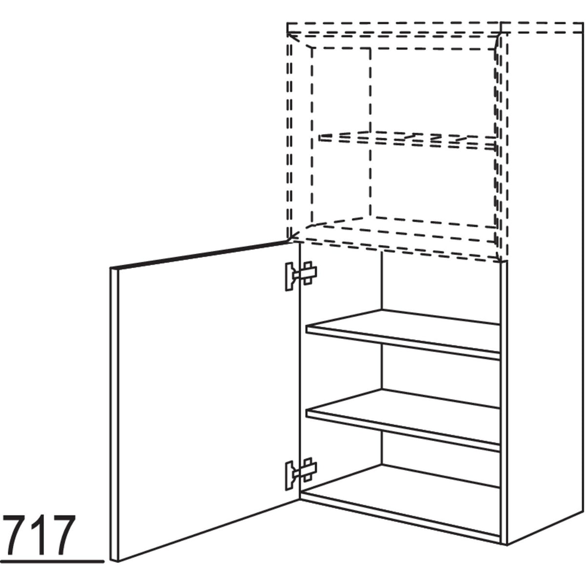 nobilia Midischrank fuer Regaleinsatz Case BSC50-130 3022