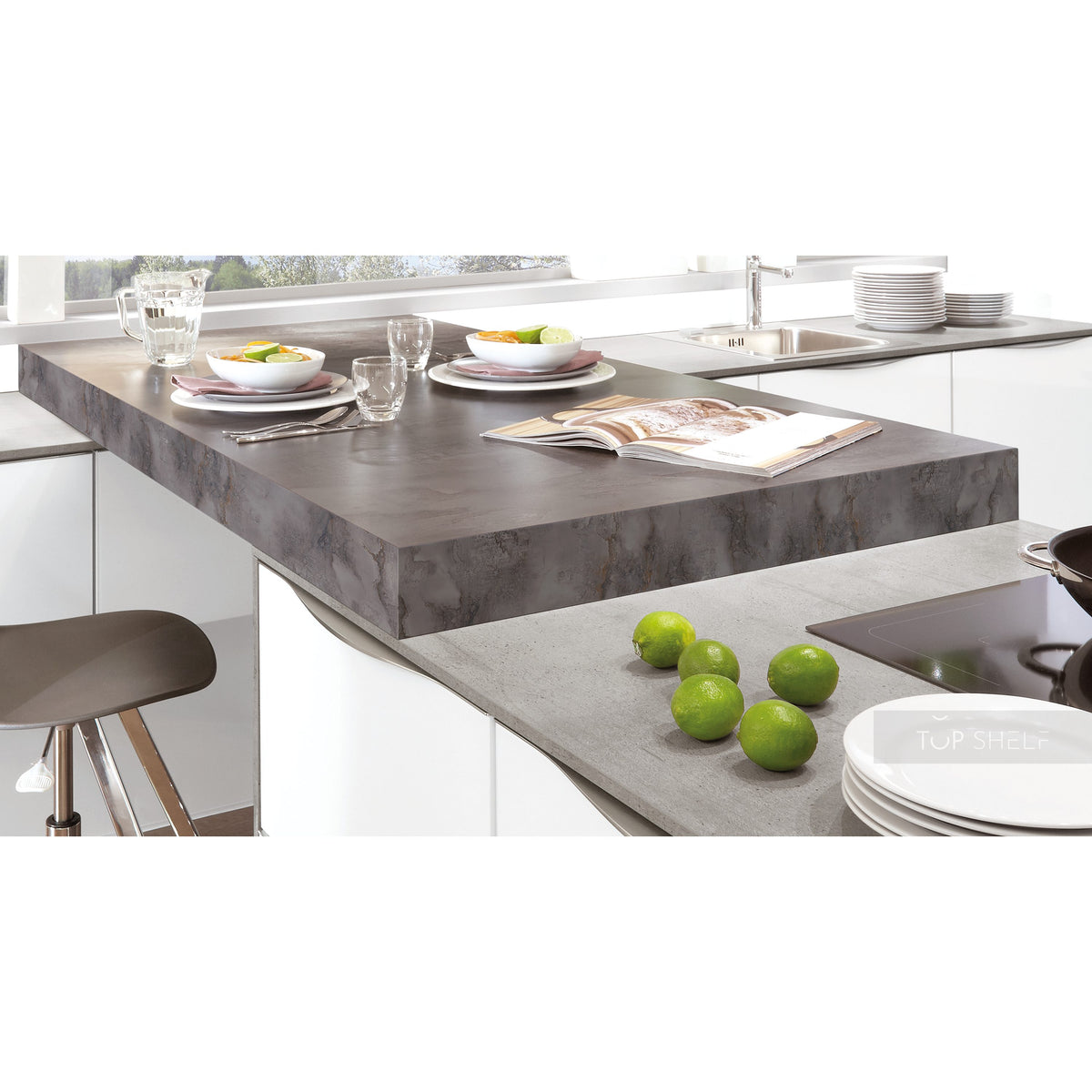 Nobilia Pultplatte im Arbeitsplatten- Dekor APP 7100