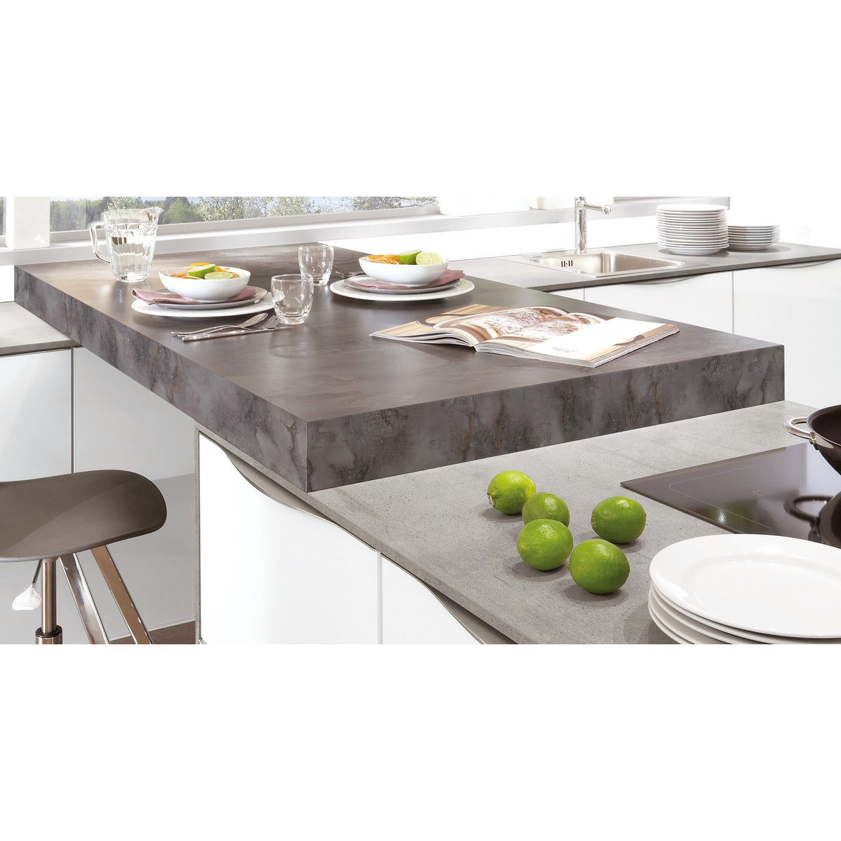 Nobilia Pultplatte im Arbeitsplatten- Dekor APP 7100