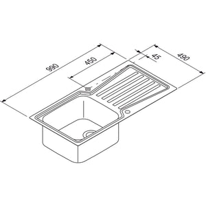 Nobilia RODI- Einbauspuele EVOLUTION 105 FLAT FLR- Edelstahl- flaechenbuendiger 87219 87219