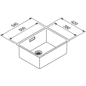 Nobilia RODI- Einbauspuele Una 50- Edelstahl--amp-nbsp-flaechenbuendige r Einbau moeglich  Edelstahl 87250 87250