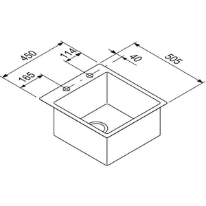 Nobilia RODI RODI- Einbauspuele BOX LUX 46- Edelstahl  Edelstahl 87210 87210