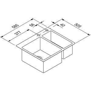 Nobilia RODI RODI- Einbauspuele BOX LUX 56- Edelstahl  Edelstahl 87213 87213