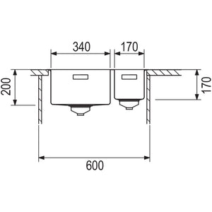 Nobilia RODI RODI- Einbauspuele BOX LUX 56- Edelstahl  Edelstahl 87213 87213